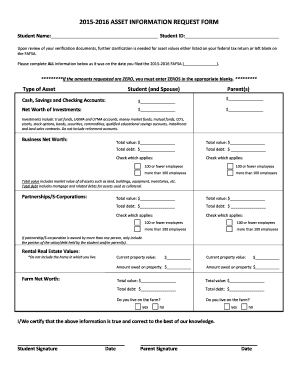 2015-2016 Asset Information Request Form