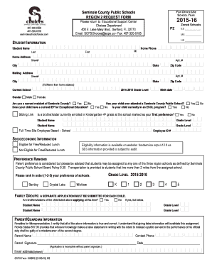 Seminole County Public Schools Zoned Schools Request Form