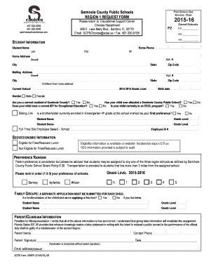 Seminole County Public Schools Zoned Schools Request Form
