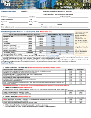 SNMMI Annual Meeting 2016 Registration Form