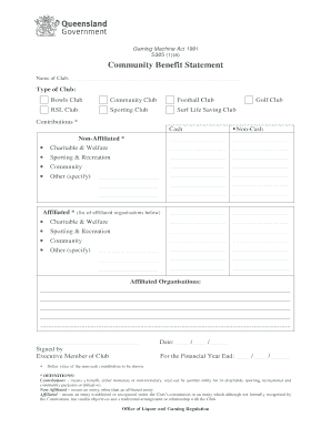 Community Benefit Statement