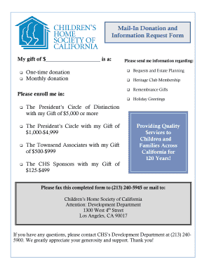 Children's Home Society Donation Form
