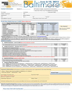 SNMMI Annual Meeting Registration Form