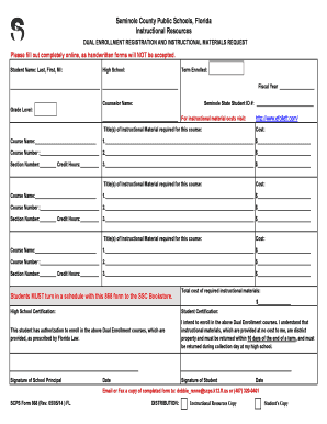 Seminole County Dual Enrollment Registration Form