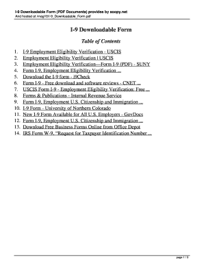 USCIS Form I-9 Employment Eligibility Verification