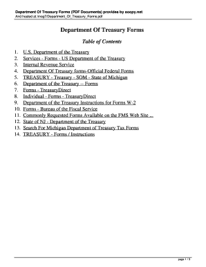 US Department of Treasury Forms