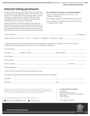 Queensland Justice of the Peace Internet Listing Permission