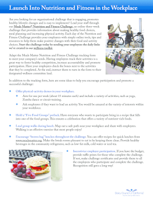Meals Matter Nutrition and Fitness Challenge Tracking Form