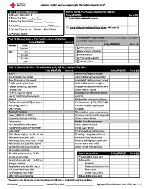 Disaster Health Services Aggregate Morbidity Report Form