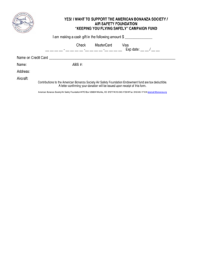 American Bonanza Society Donation Form