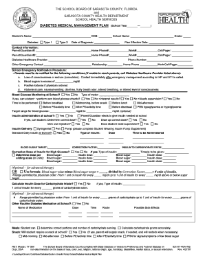 Diabetes Medical Management Plan