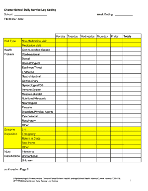 Charter School Daily Service Log Coding