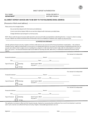 Direct Deposit Authorization Form
