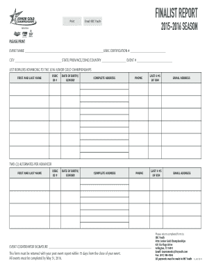 USBC Junior Gold Championships Advancer Form