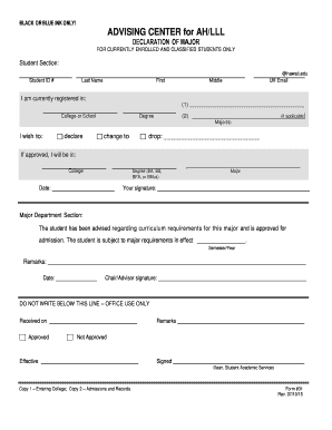 Declaration of Major Form