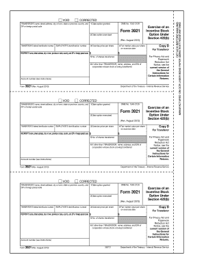 Form 3921 Incentive Stock Option Exercise