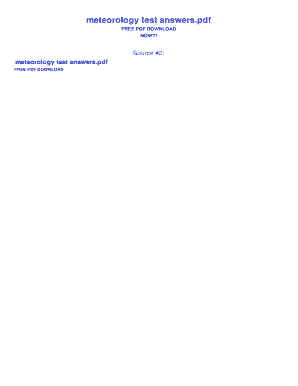 Meteorology Practice Test
