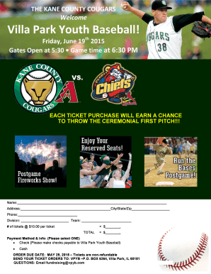 Villa Park Youth Baseball - Order Formdoc