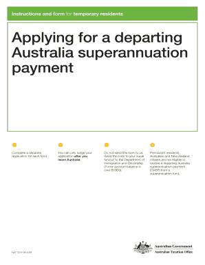 Departing Australia Superannuation Payment Form