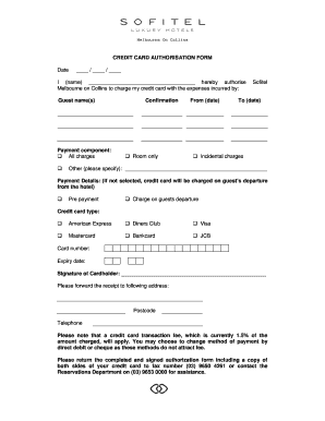 Credit Card Authorization Form
