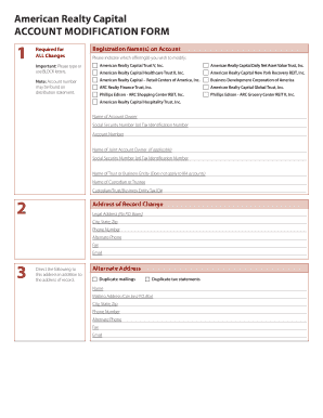 American Realty Capital Account Modification Form