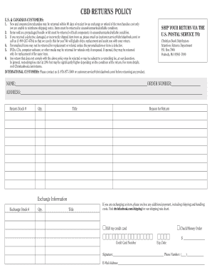 Return Form Policy Layout 1 - Christian Book Distributors