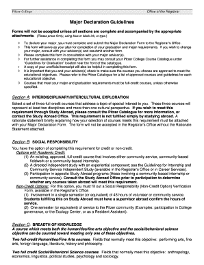 Fillable Online Major Declaration Guidelines Fax Email Print - pdfFiller