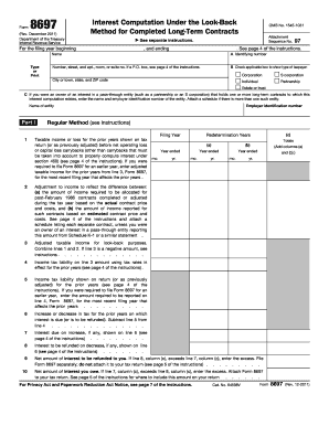 Form 8697 Interest Computation for Completed Long-Term Contracts
