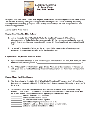 Lazarus Awakening Study Guide