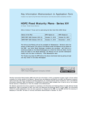 HDFC Fixed Maturity Plans Application Form