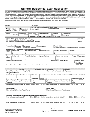 Uniform Residential Loan Application