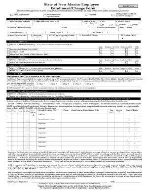 New Mexico Employee Enrollment Change Form
