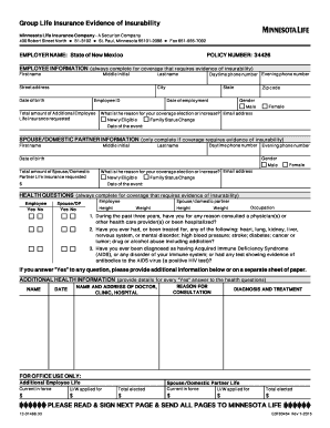 Evidence of Insurability Form
