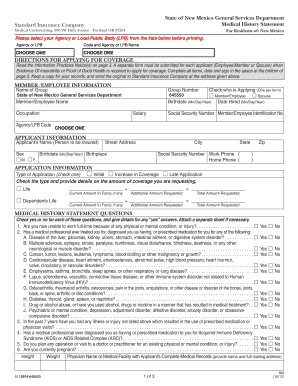 New Mexico Medical History Statement