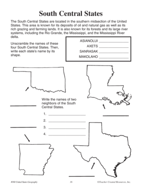 United States Geography Worksheet