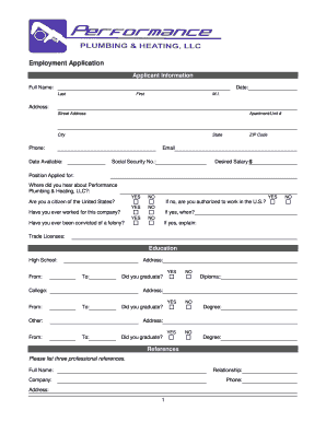 Employment Application Form