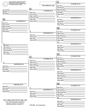 Ancestor Chart Form