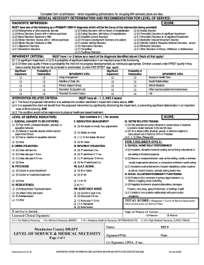 Mental Health Service Authorization Form