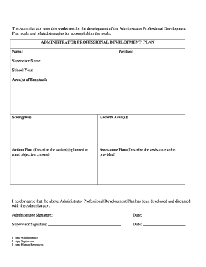 Administrator Professional Development Plan