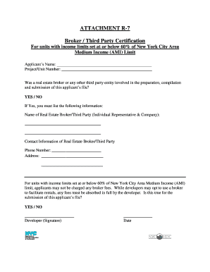 Broker Third Party Certification Form