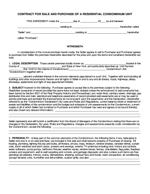New York Residential Condominium Purchase Agreement