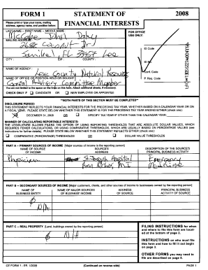 Florida Financial Interest Statement Form 1