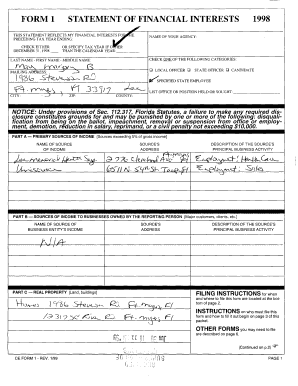 Florida Statement of Financial Interests