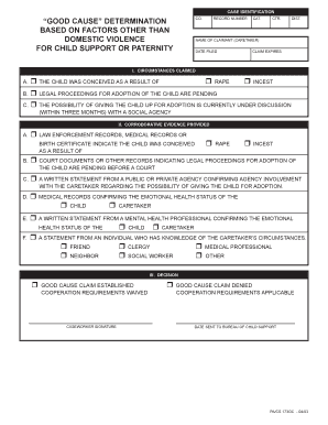 Good Cause Determination Form