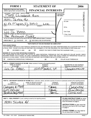 Florida Financial Interest Statement Form 1