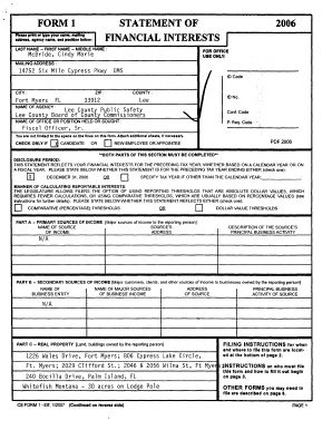 Florida Financial Interest Statement Form 1