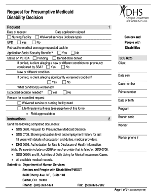 Request for Presumptive Medicaid Disability Decision