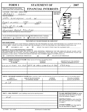 Florida Financial Interest Statement Form 1