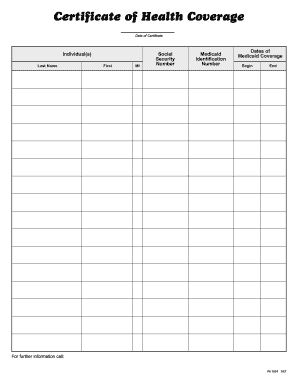 Certificate of Health Coverage