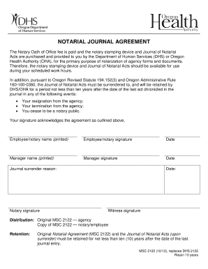 Notarial Journal Agreement